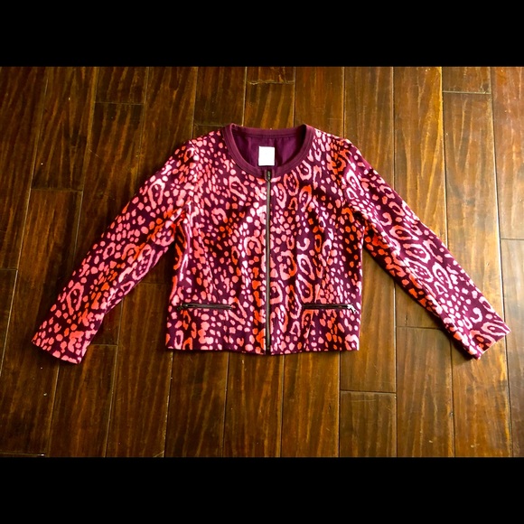 ❤️ Ladies Gap Fuchsia Pink and Light Fuschia Leopard Blazer. Medium. - Picture 2 of 6